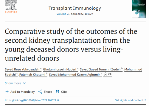 Comparative study of the outcomes of the second kidney transplantation from the young deceased donors versus living-unrelated donors